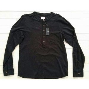 JOE'S COLLECTION Long Sleeve Patch pocket COTTON Shirt Black ( M )